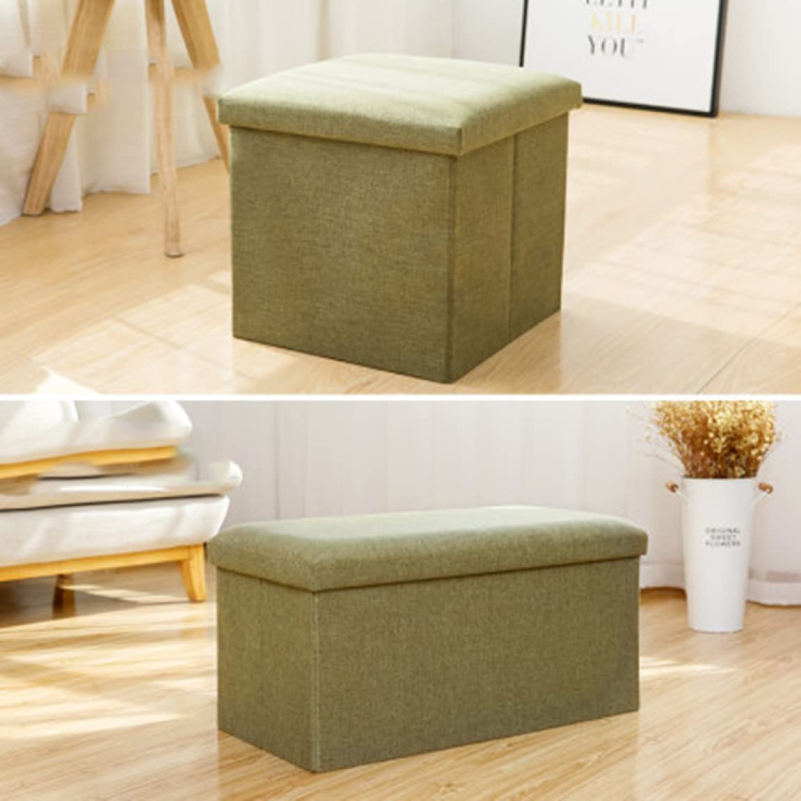 Amazon｜[SDGYS3G] オットマン ライトグレー 収納スツール スツール