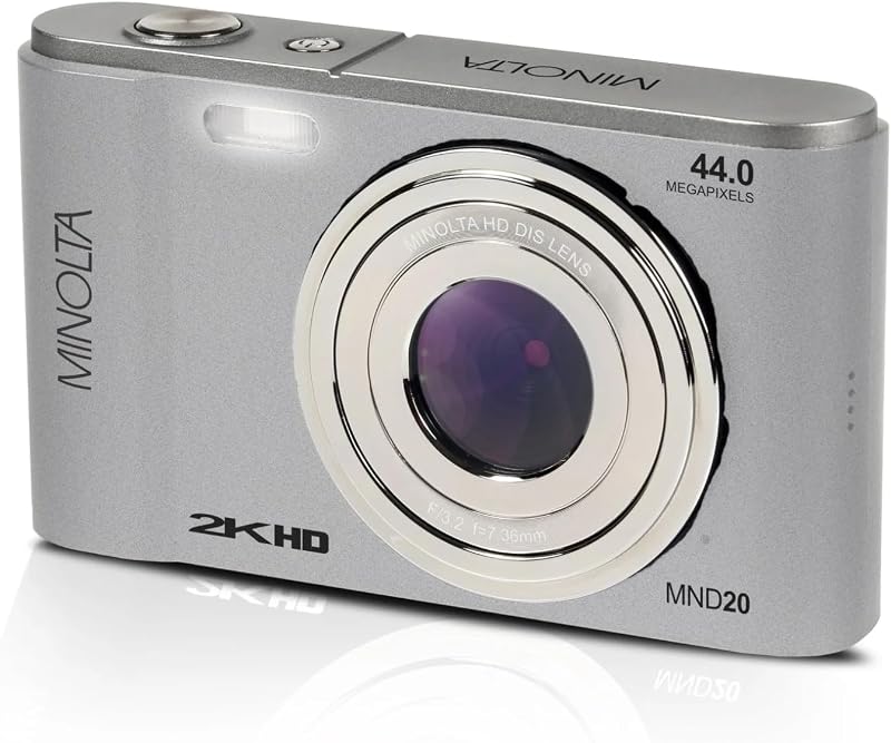 MND20 44MP Digital Camera, 2.7K Video, 16X Zoom (Silver)