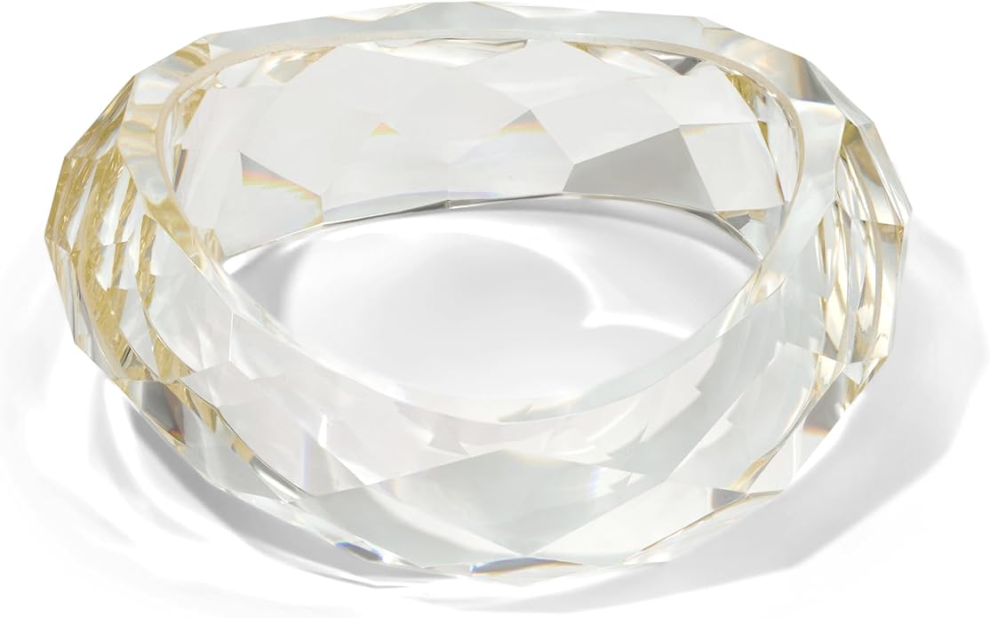 WOWORAMA Colorful Resin Acrylic Bangle Bracelets for Women Geometric Chunky Mottled Acetate Resin Bangles Wide Acrylic Plastic Bracelets Statement Jewelry