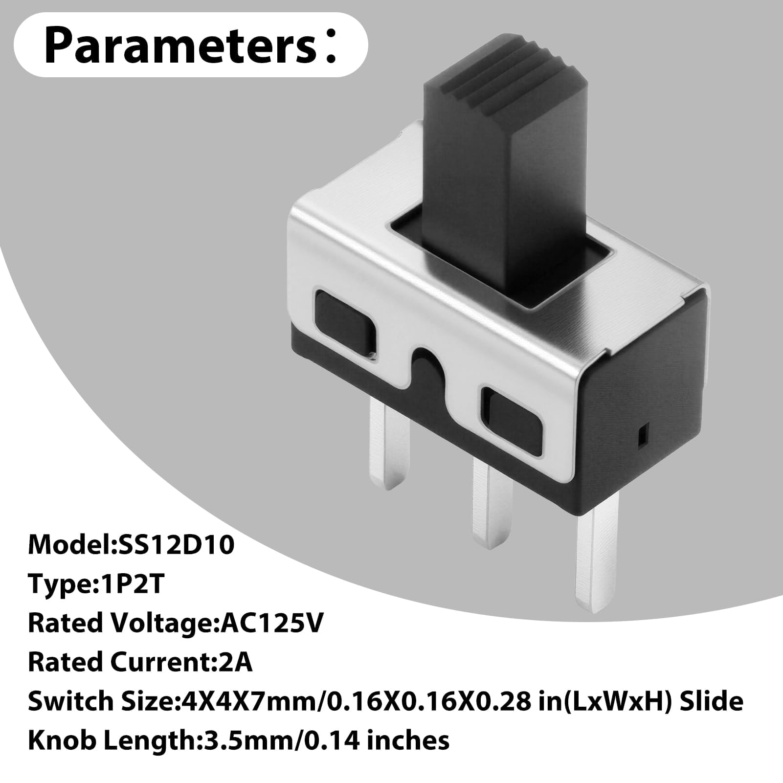 60 stuks mini-tuimelschakelaars, SPDT, schuifschakelaar, 0,5 A, 50 V DC, 3- pins, 2 posities, paneelschuifschakelaar, aan/aan, microminiatuurvergrendeling, SS-12F15 60 stuks mini-tuimelschakelaars, SPDT, schuifschakelaar, 0,5 A, 50 V DC, 3- pins, 2 posities, paneelschuifschakelaar, aan/aan, microminiatuurvergrendeling, SS-12F15
