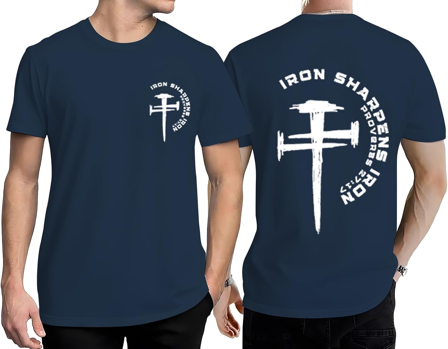 Christian Shirts for Men Religion Faith Shirts Scripture Nail Jesus Cross Graphic Tees Bible Verse Short Sleeve Tops