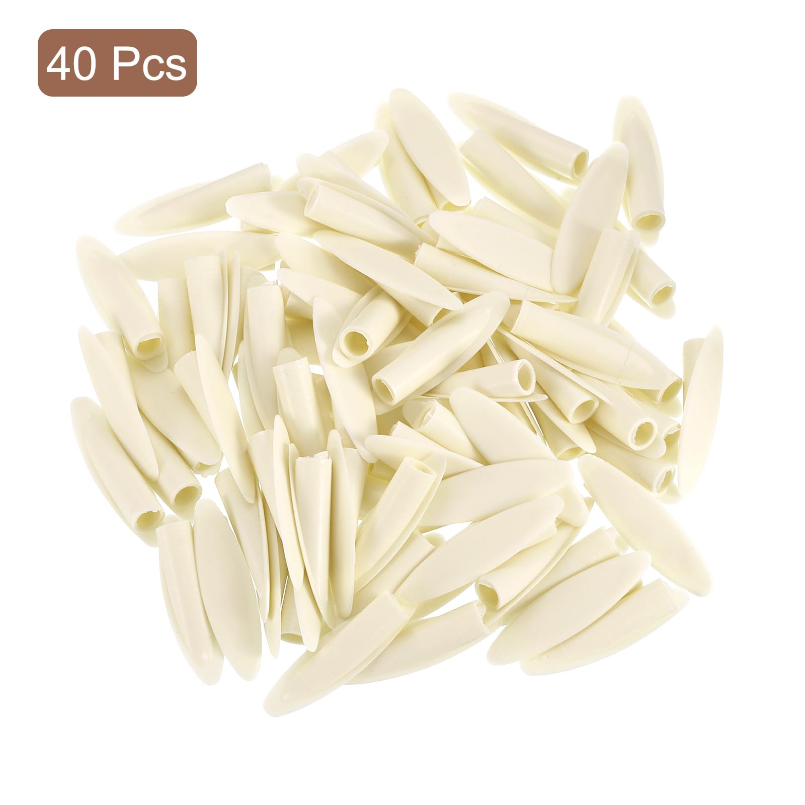 QUARKZMAN 40Pcs Bouchons De Trous De Poche En Plastique, 9mm Capuchons De Trou Inclinés Pour Gabarit De Trou De Poche Accessoires Pour Outils De Travail Du Bois, Blanc Chaud