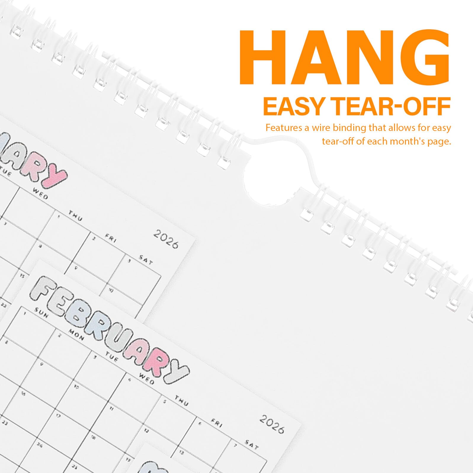 5 Stück Wandkalender 2026 Großer Monatskalender mit Spiralbindung Hängender Planer für Büro und Zuhause Papierkalender zur Termin und Jahresplanung