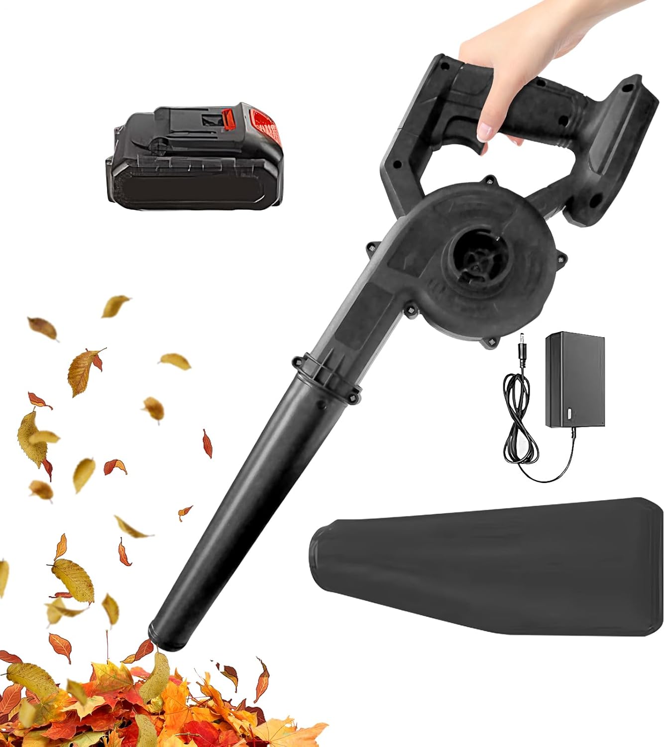 Cordless Leaf Blower, 12000 RPM Powerful, Lightweight Battery Procedure, High Speed Airflow Design, Easy Handling & Portable, Premium Outdoor Cleaning Tool, Garden, Yard, Patio, Car, Snow