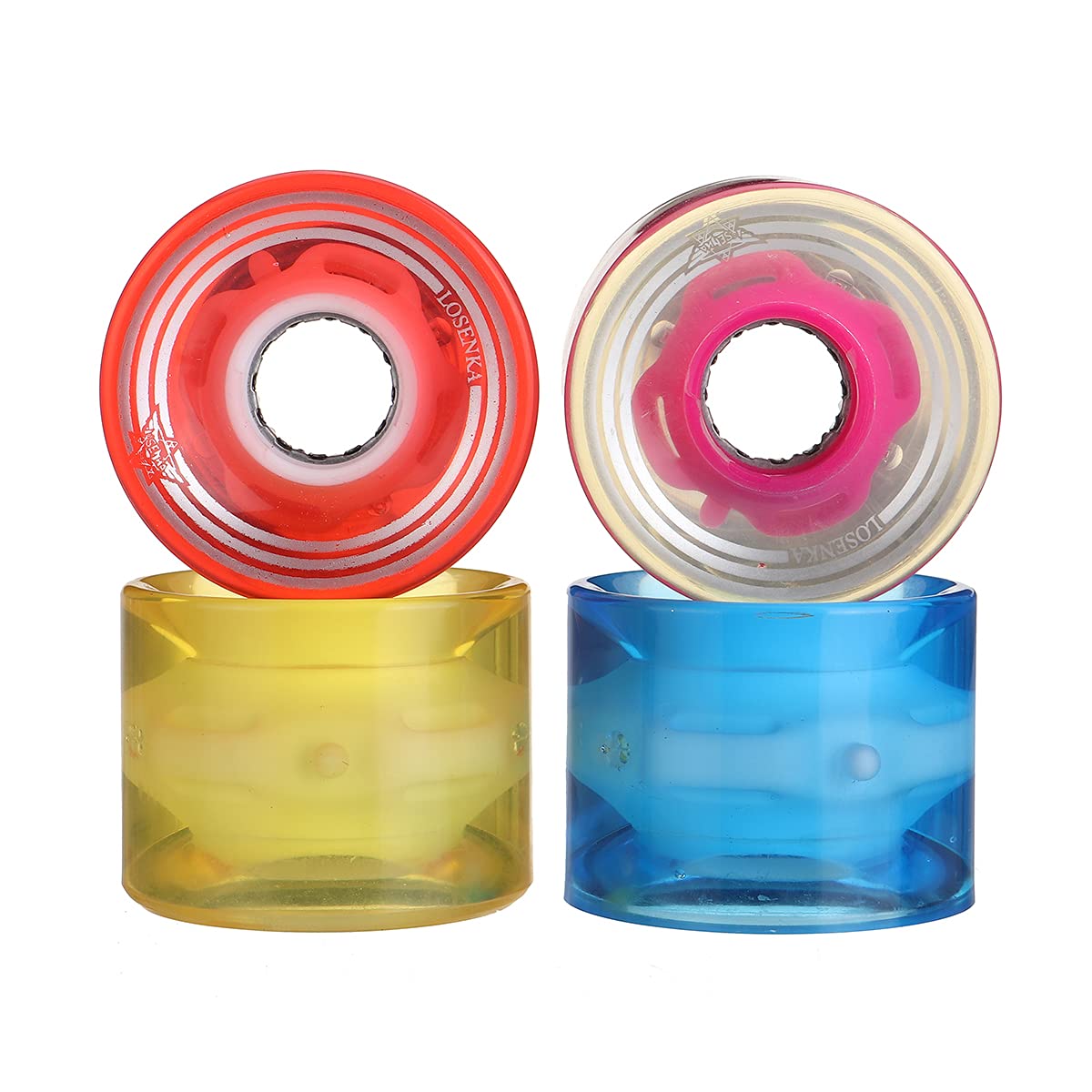YONGYAO 4PCS/Set 60x45mm Roues de Planche à roulettes Glow Flash Light Longboard Light Wheels-Bleu