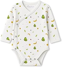 MOM'S HOME Organic Cotton Front Open Kimono Onesie For Newborn Baby | New Born Clothing For Boys & Girls | 0-6 Months | Pack of 1