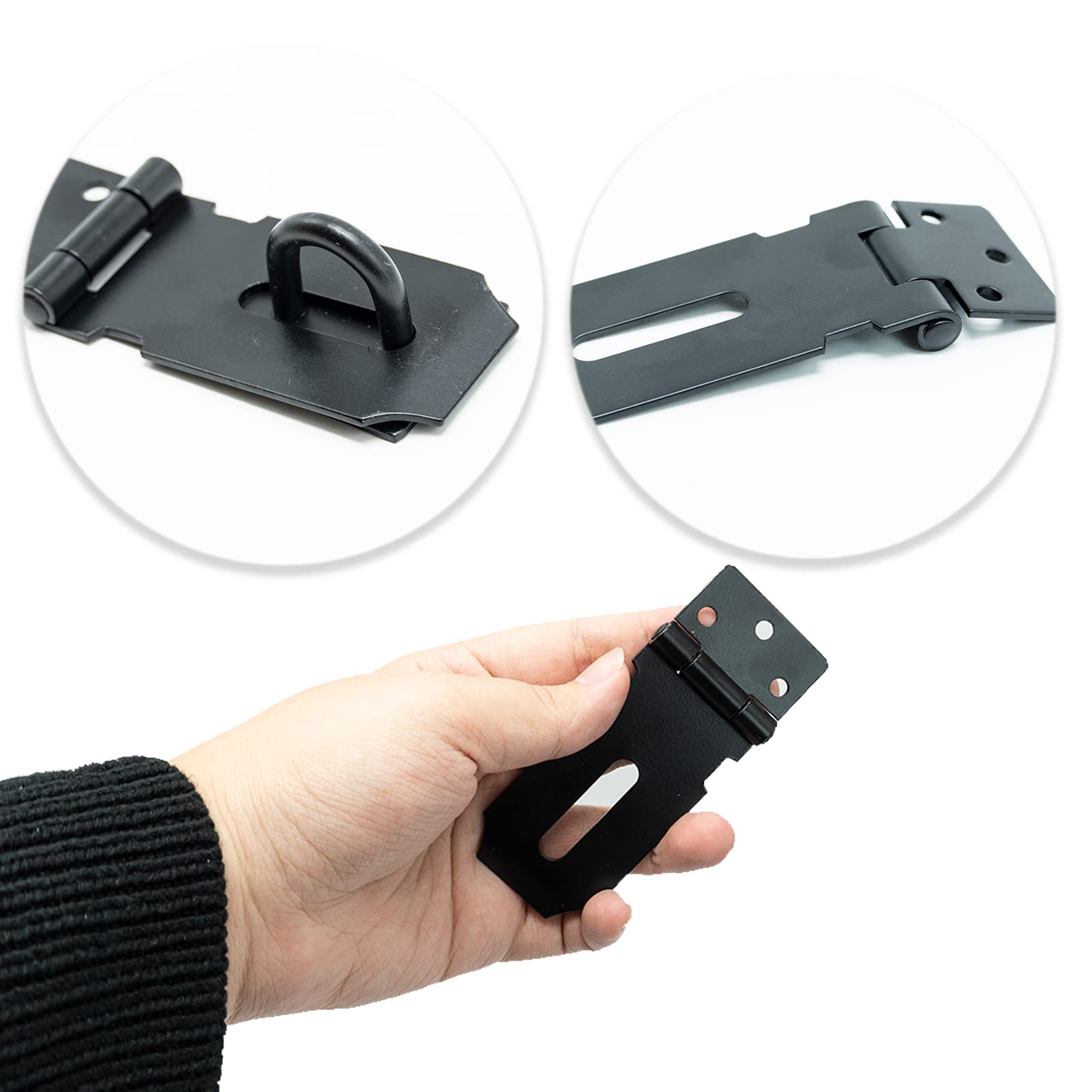 SZXMDKH Lucchetto per porta con chiavistello, 7,5 cm in acciaio inossidabile con chiavistello e gancio Serratura per capannone Serratura per porta del capannone Serratura resistente per cancello