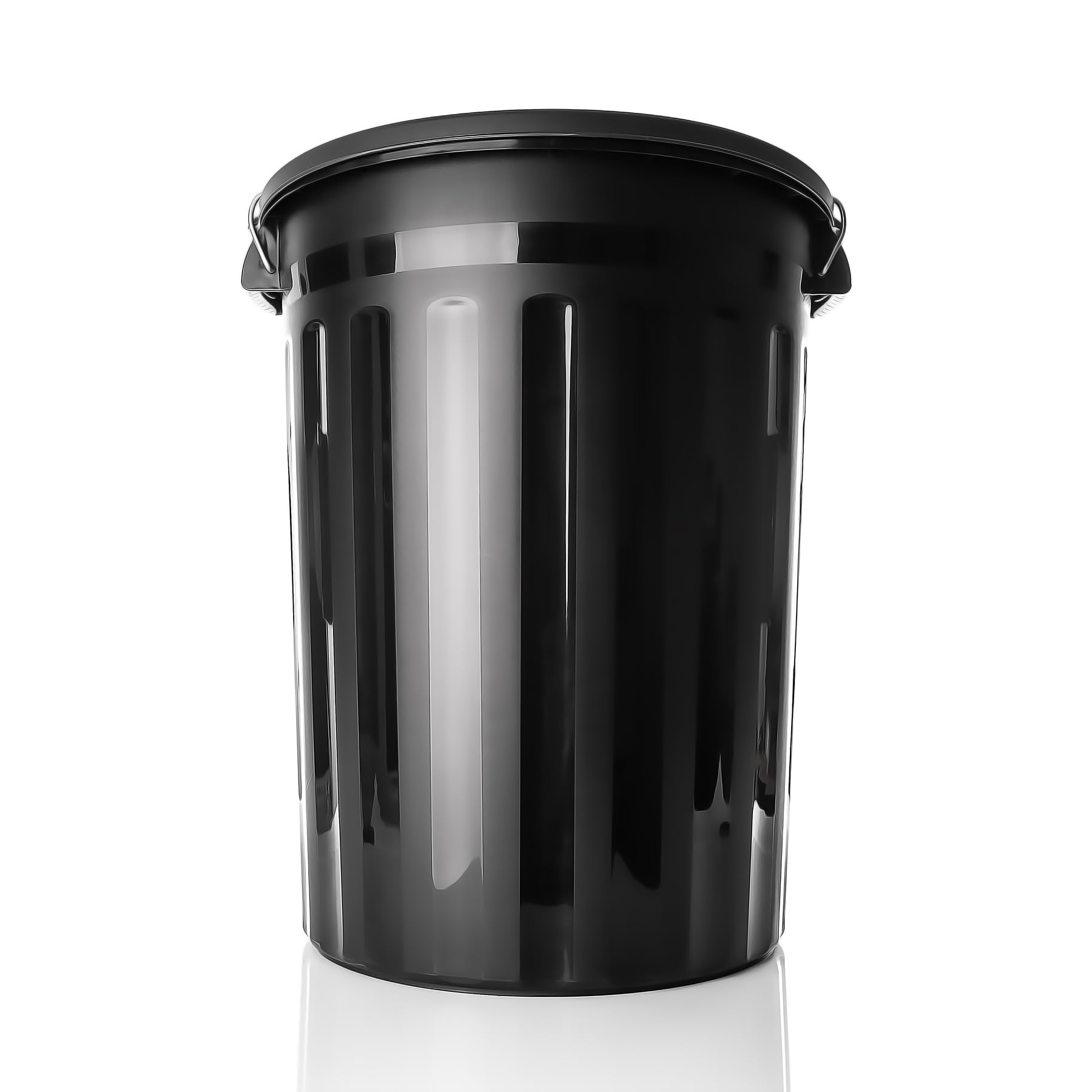 BigDean Universaltonne mit Deckel Schwarz 2 Stück wetterfest Regentonne Mülltonne Indoor Outdoor