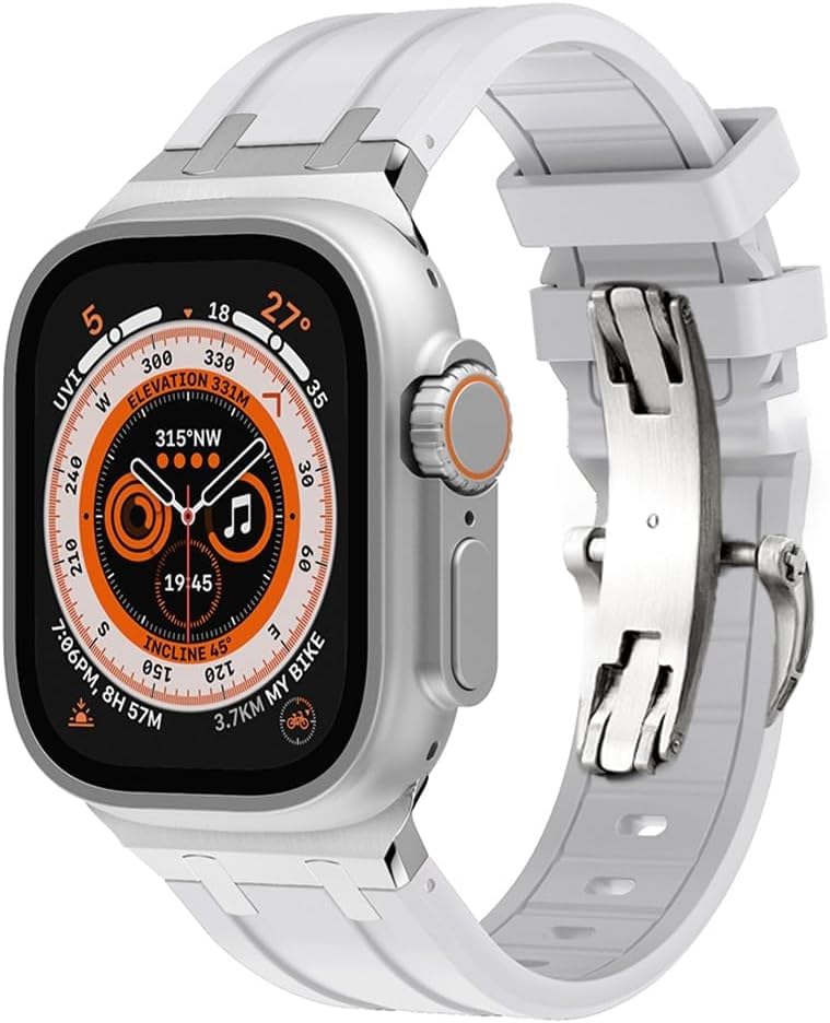 Bracelet Apple Watch étanche SCHIK anti-irritation en caoutchouc fluoré 44mm