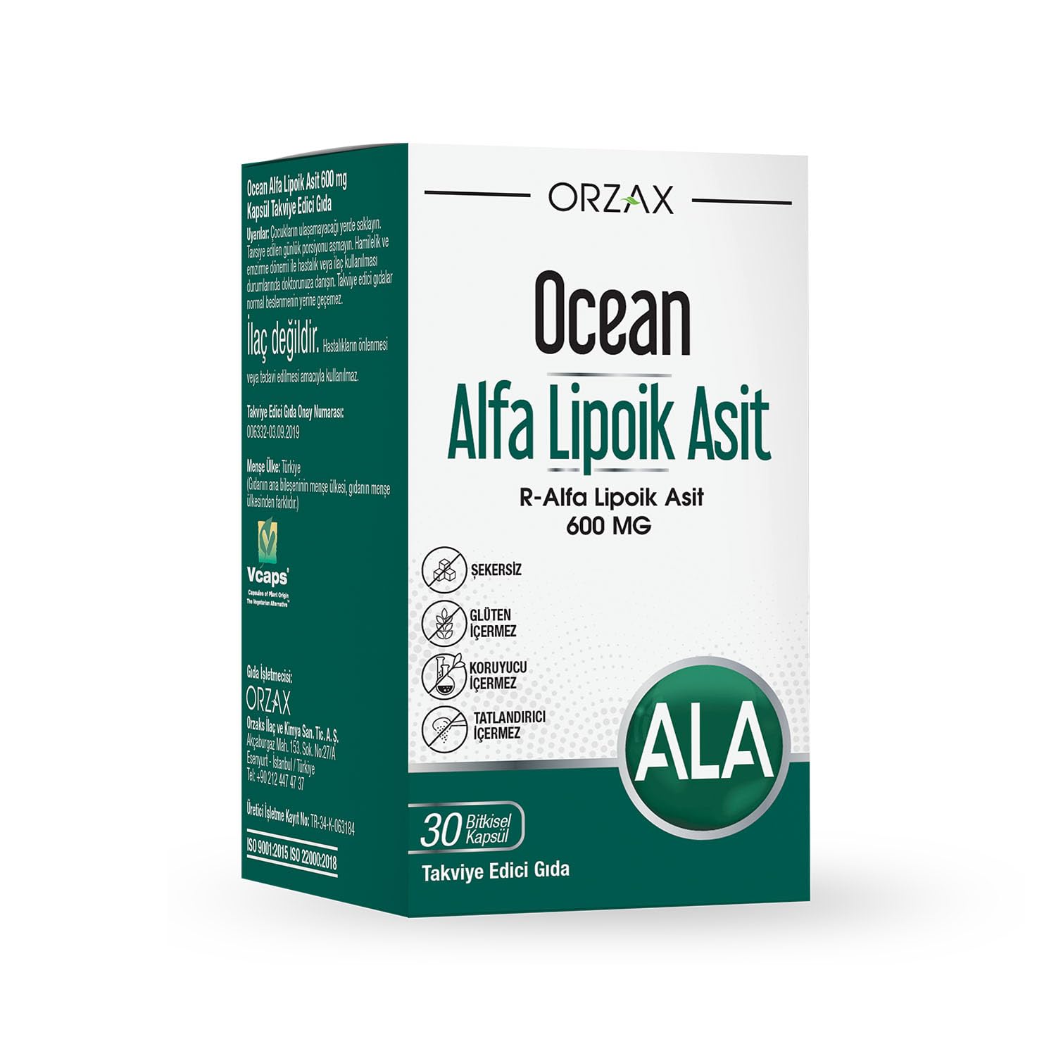 Ocean Alfa Lipoik Asit 600mg 30 Bitkisel Kapsül