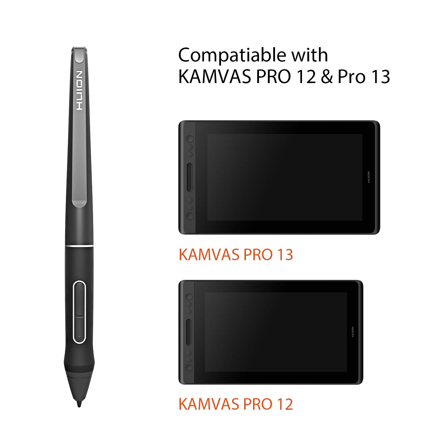Pióro bezbateryjne HUION PW507 Łączy 8192 wartości nacisku pióra z najwyższą szybkością pomiaru 266 PPS, co jest kompatybilne z KAMVAS PRO 12, PRO 13, PRO 16