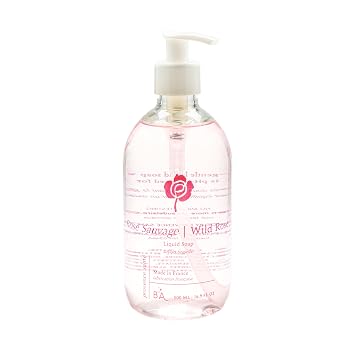 Provence Sante Natural Liquid Soap - Moisturizing Almond Oil Hand Soap with Floral Wild Rose Scent - Elegant Pump Dispenser for Kitchen & Bath 16.9 oz