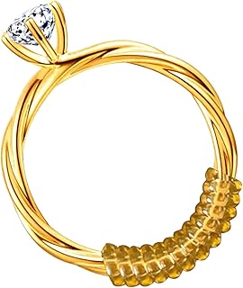 أداة ضبط مقاس الخواتم الواسعة، فاصل غير مرئي لتضييق مقاس الخاتم، أداة سيليكون بلون ذهبي، لضبط مقاس الخاتم للنساء والرجال، 3 مقاسات دائرية ومسطحة وحلزونية