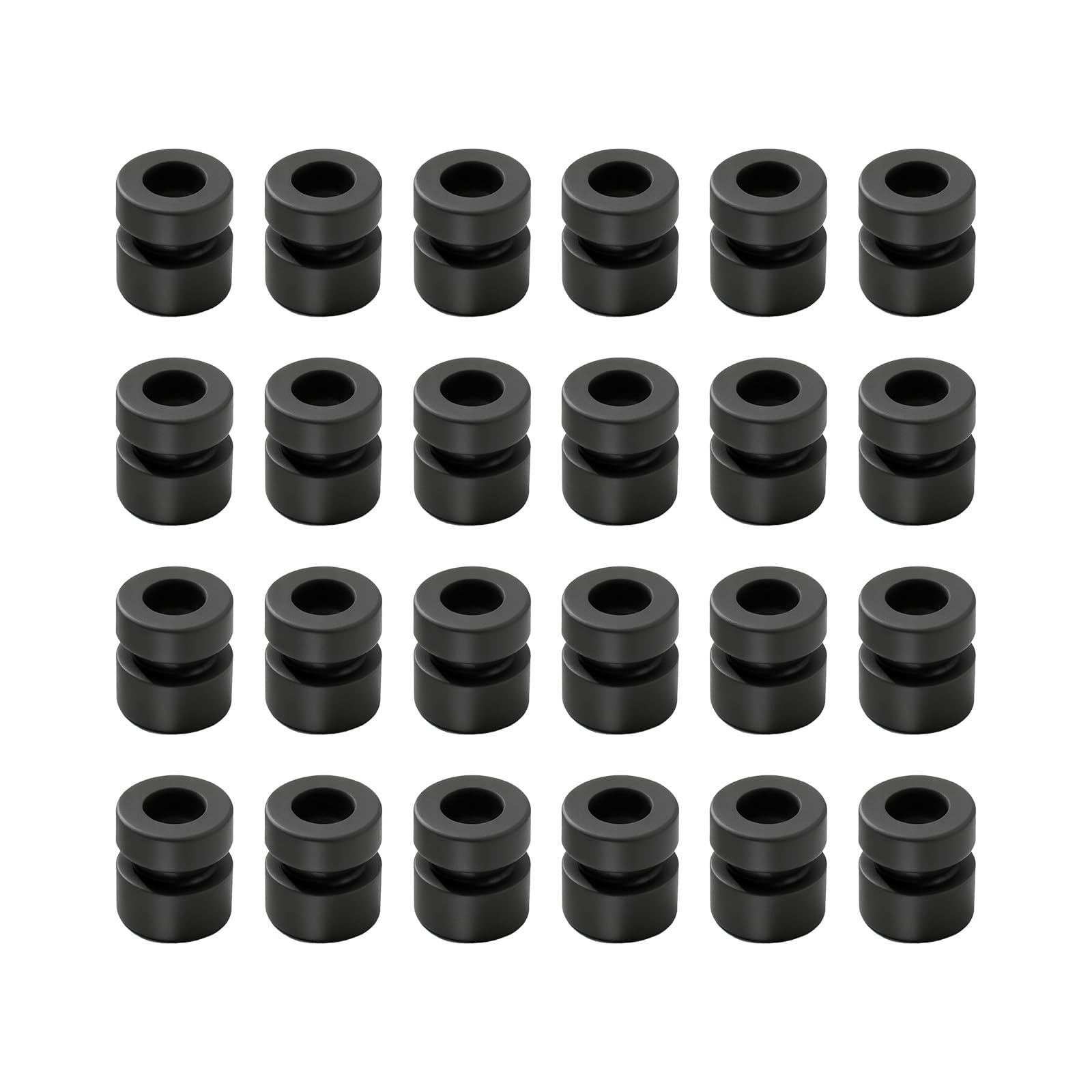 ZOWZEA 24Pcs M3 Anti Vibration Rubber Balls for F4 F7 Flight Controller, RC Silicone Damper Balls for FPV Drone Quadcopter Soft Mount Standoffs, M3x6.6mm Shock Absorption Grommets (Black)
