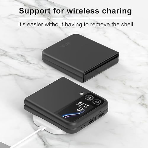 Miniatura 6 de TSQQST Funda para Samsung Galaxy Z Flip 4 5G (2022), funda de teléfono de protección premium de cuerpo completo para Galaxy Z Flip 4  Morado lila