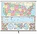 U.S./World Primary Wall Map Combo (Primary Classroom Wall Maps) on Spring Roller (no backboard)