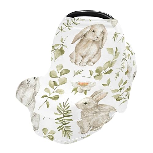 Moudou Linda funda de asiento de coche de conejo, suave y elástica para asiento de automóvil, cubierta de toldo para recién nacido, para lactancia,