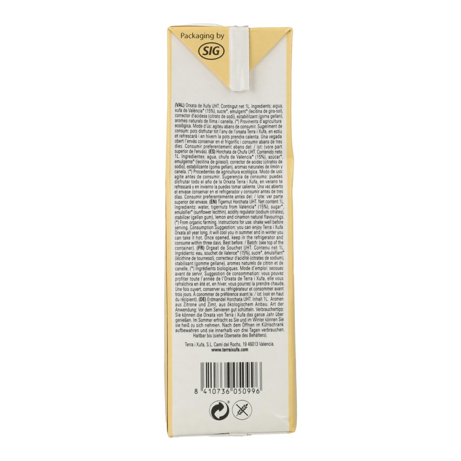 Horchata à la noix de tigre biologique 1 L
