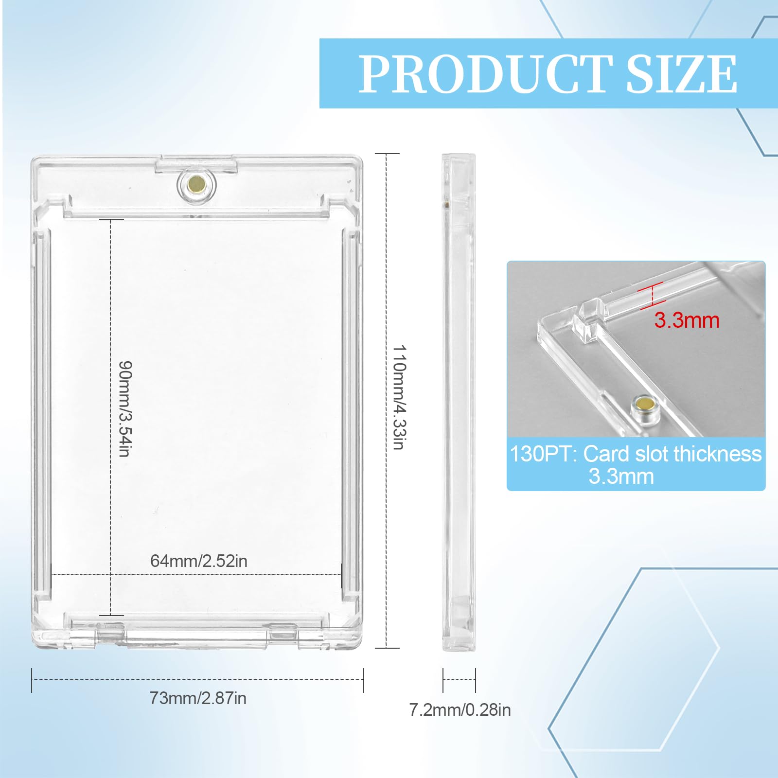 20 sztuk 130PT Magnetyczne koszulki na karty Przezroczyste koszulki na karty kolekcjonerskie UV-Schutz Plastikowe Twarde koszulki na karty Uchwyty do MTG, kart standardowych, piłki nożnej