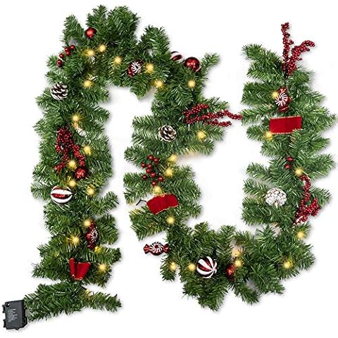 FUNPENY Christmas Artificial Garland with LED Light Cover
