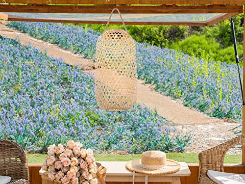 Set di 2 lanterne solari a LED con vimini in