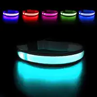 MASBRILL Coleiras para cães iluminadas – Coleira de cachorro com LED recarregável, leve, resistente à água, caminhadas noturnas, que brilham no escuro