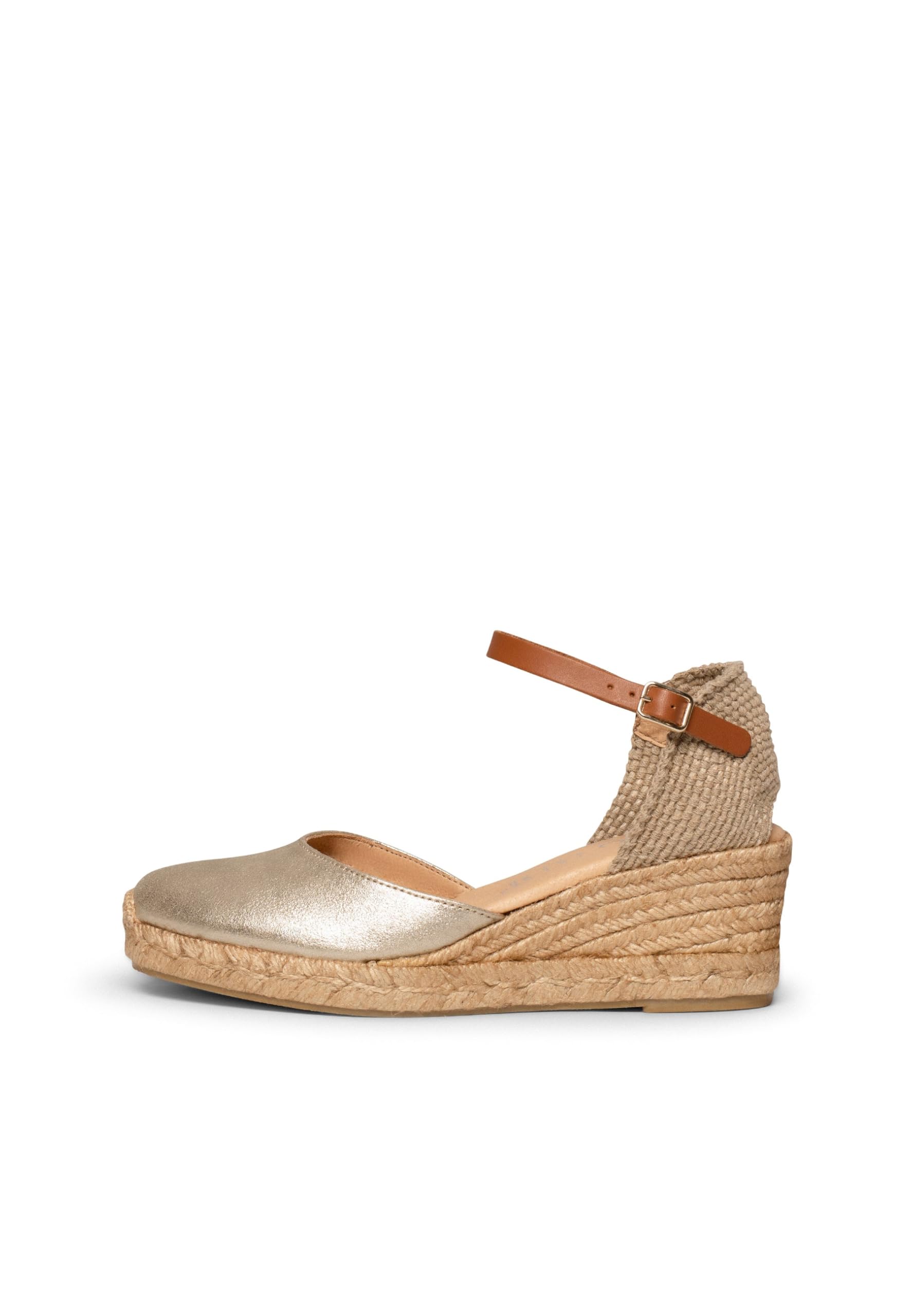 miMaO. Espadrilles à Talon compensé en Cuir. Fabriquées artisanalement
