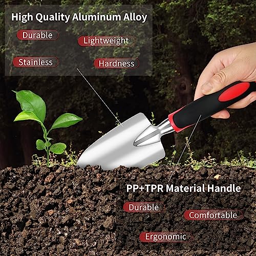 image for Fosiweelo Gardening Tool Set, 8 Pieces Aluminum Heavy Duty Gardening K