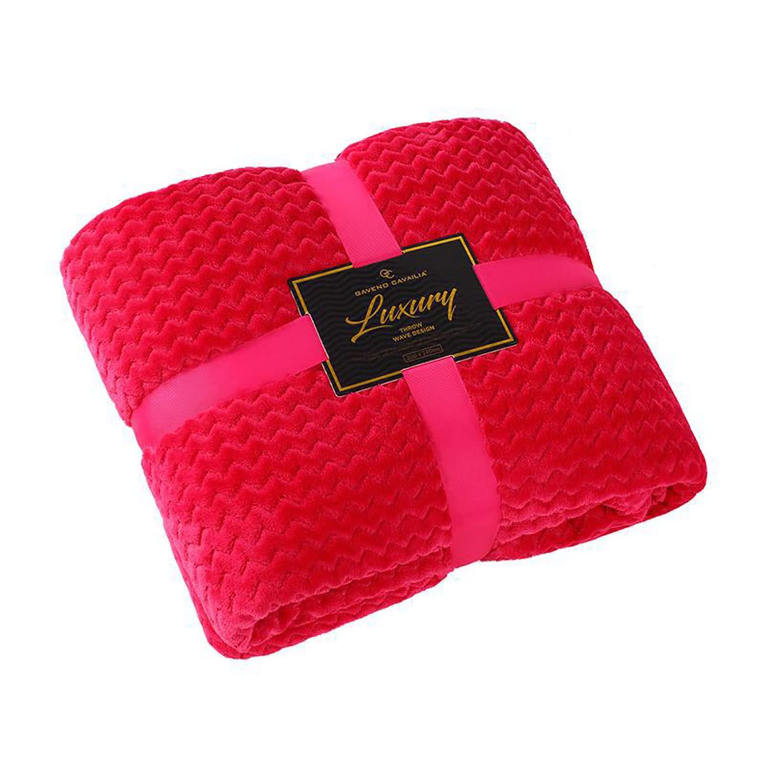 GC GAVENO CAVAILIA Luxury Wave Fleece Sherpa Blanket For Bed, Thermal Autumn Blanket Fluffy Snuggle Bed Throw Fluffy Blankets For Sofa Settee Chair Bed, 200X240 Cm, Pomegrante