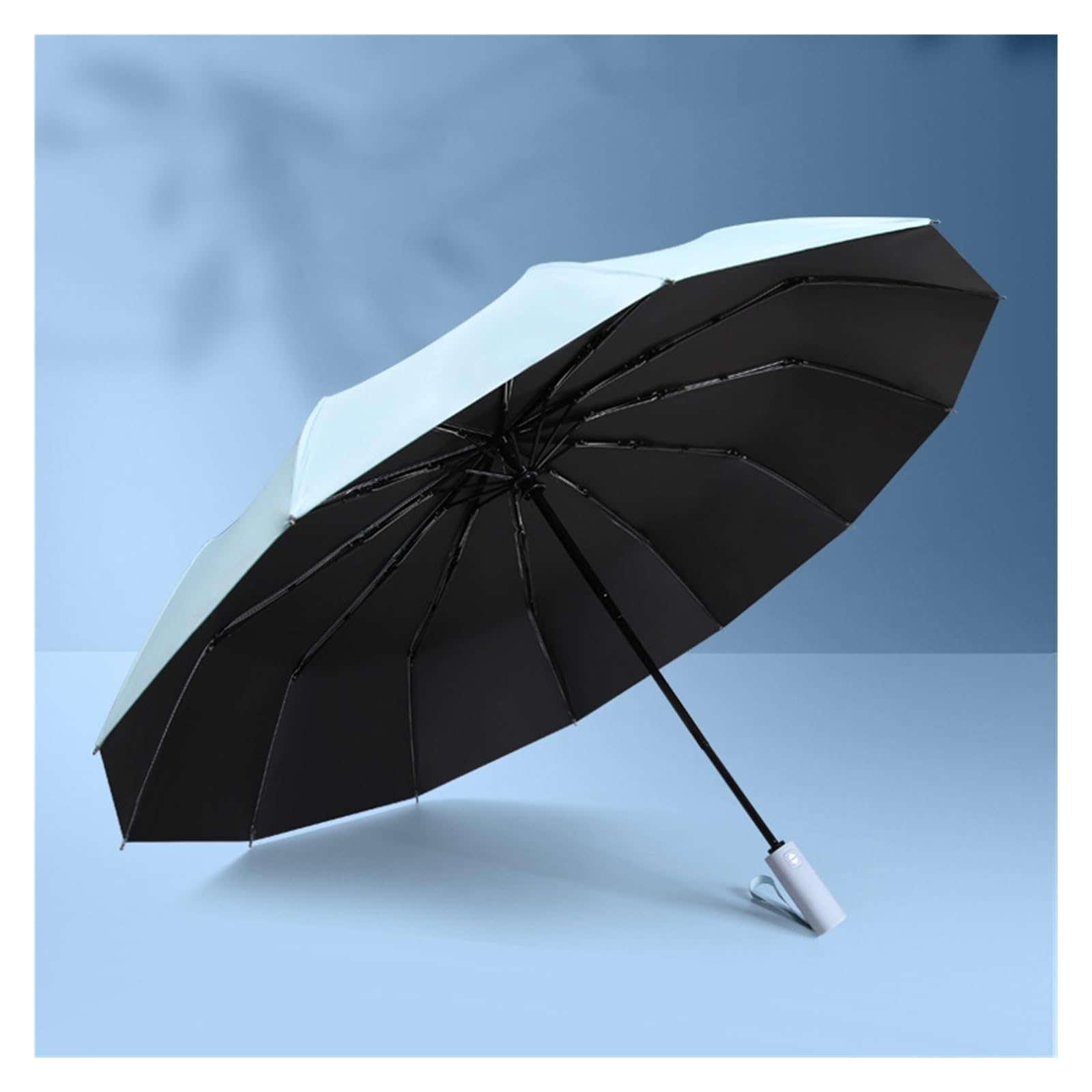 XYNSNDB Reise-Regenschirm, 12 Rippen, automatischer Regenschirm, einfarbig, Regen oder Sonnenschein, Business-Herren-Regenschirm, Outdoor-Regenschirm, D