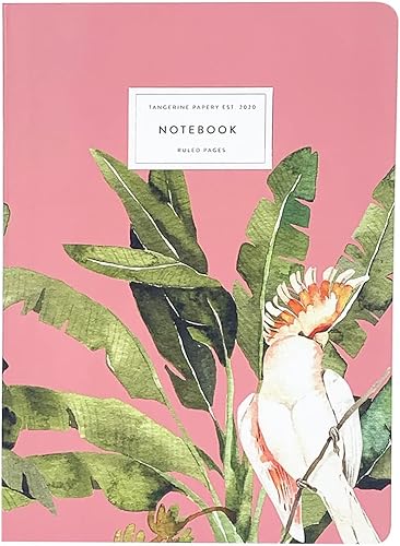 La Papelaria by Pukka, Cuaderno de tapa blanda, 200 páginas con bordes dorados, cacatú, 8.2 x 6.0in