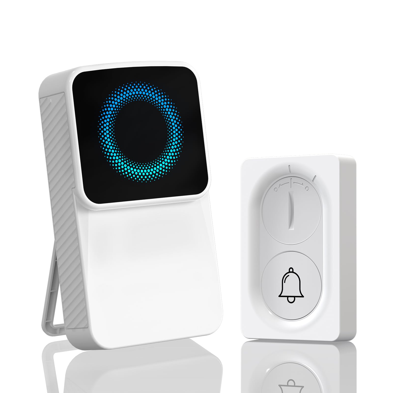 Doorbell with Tabletop Receiver Dual Power by Battery or Type-C