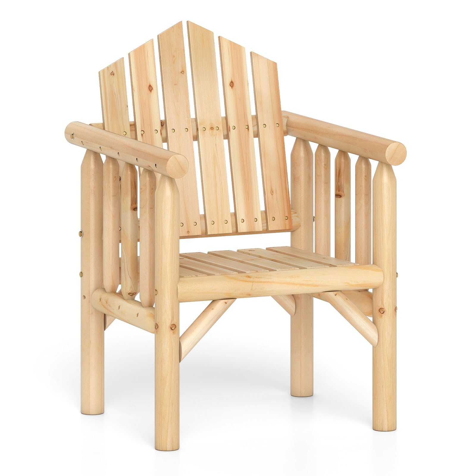 Chaise de jardin dossier haut incliné soulageant le dos pour extérieur en bois