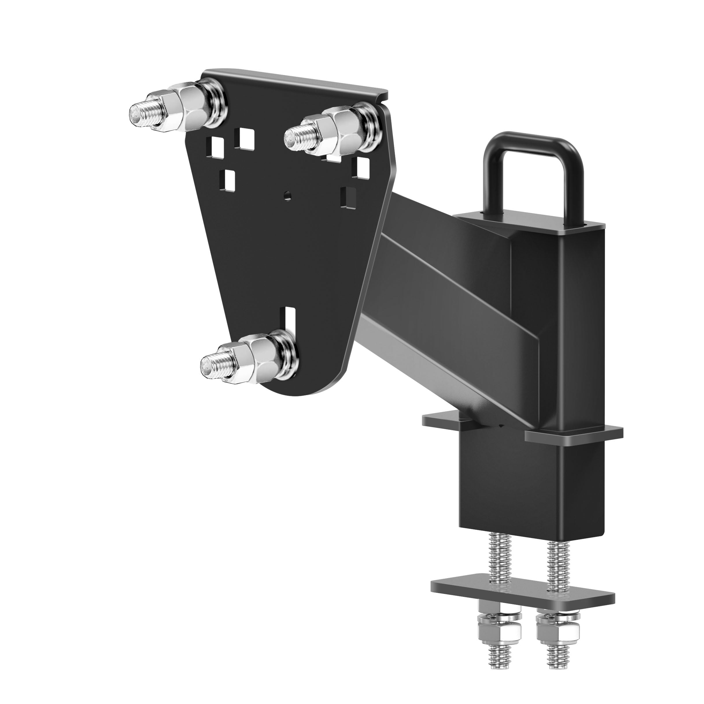 Stake Pocket Spare Tire Carrier,Spare Tire Mount Bracket for Trailer,Powder Coat Steel Black, Fits Most 4 & 5 & 6 & 8 Lugs Wheels on 4", 4.5'', 4.75'', 5", 5.5",6" or 6.5" Bolt Patterns (4-6.5 Inch)