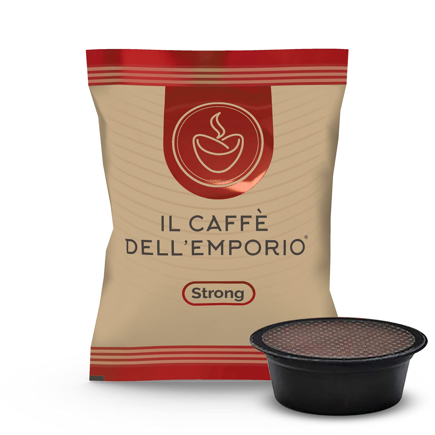 Capsule Caffe Compatibili con Lavazza a Modo Mio Il Caffè dell'Emporio Miscela Cremosa Strong Rossa Red (200)