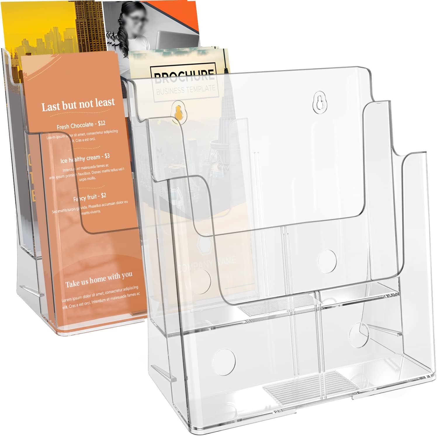 MaxGear Brochure Holder 2 Tier 8.5x11 inch 2 Pack with