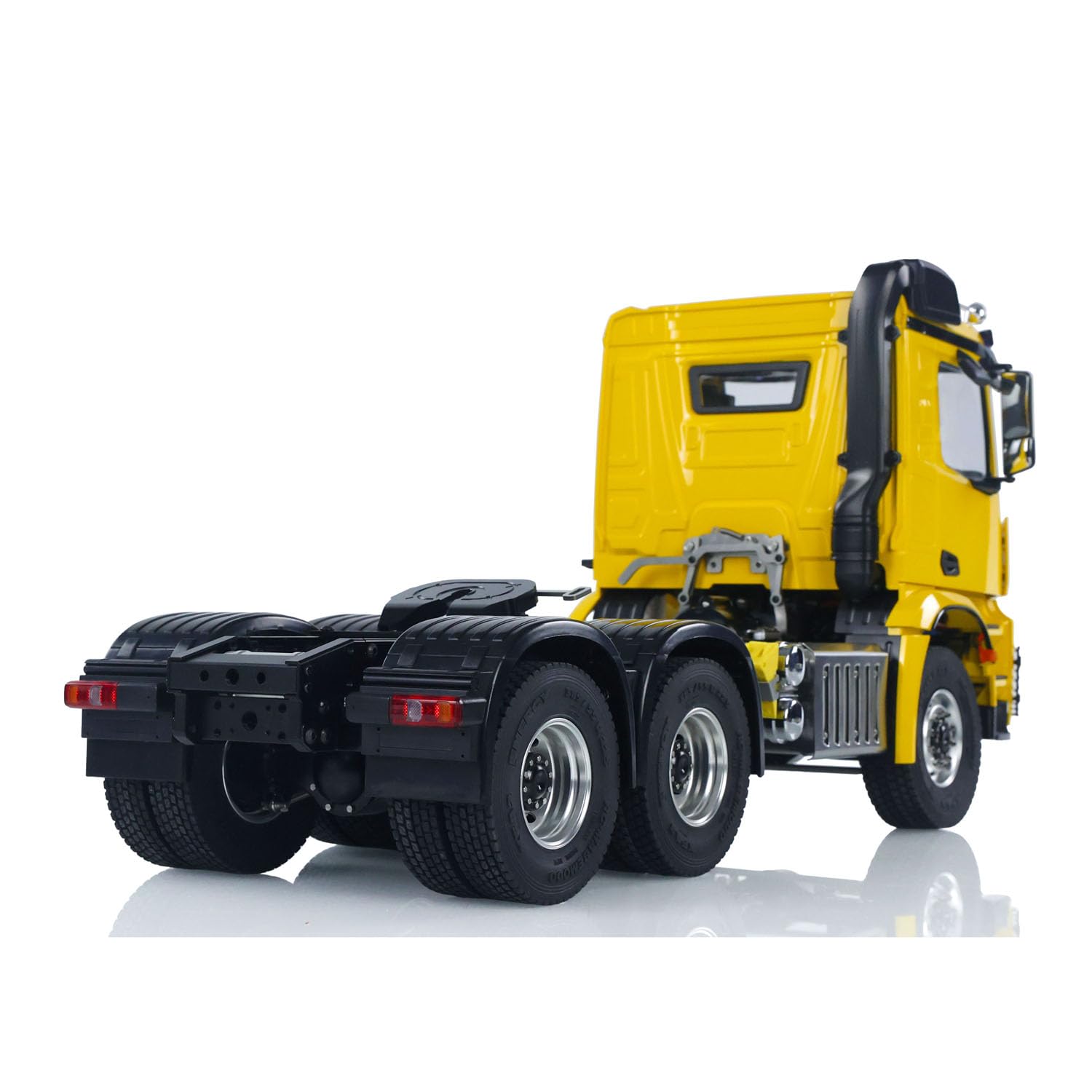 wheelfun 1/14 RC Trcuk 3363 - Modellino di auto per camion radiocomandato, in metallo, senza blocco, cambio a 2 velocità, suono luminoso, modello per adulti (giallo)
