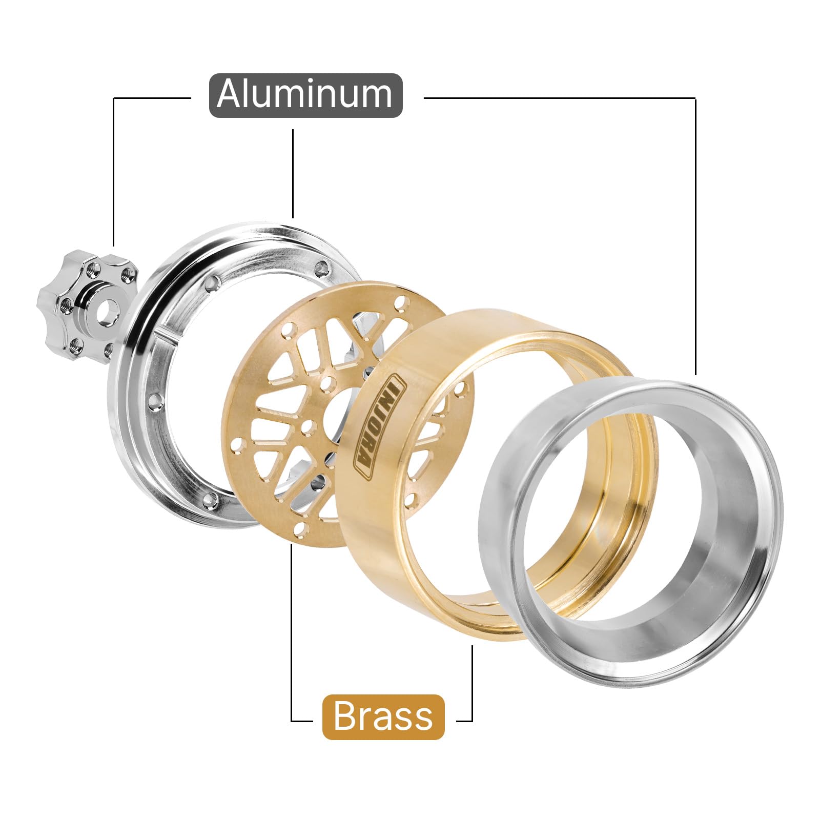 RC4WD Stamped Steel 1.0' Stock Beadlock Wheels White RC4ZW0111