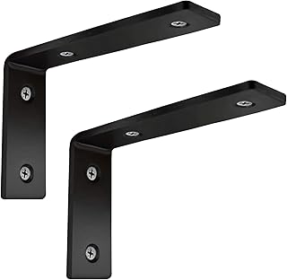 Shelf Bracket,Wall Brackets for Shelves,2Pcs Metal Heavy Duty Shelf Brackets,L Shape Iron Right Angle Shelf Brackets,Wall Mounted Shelf Supporter Bracket Frame,Bookshelf,for Bedroom,Balcony,Shoe Rac