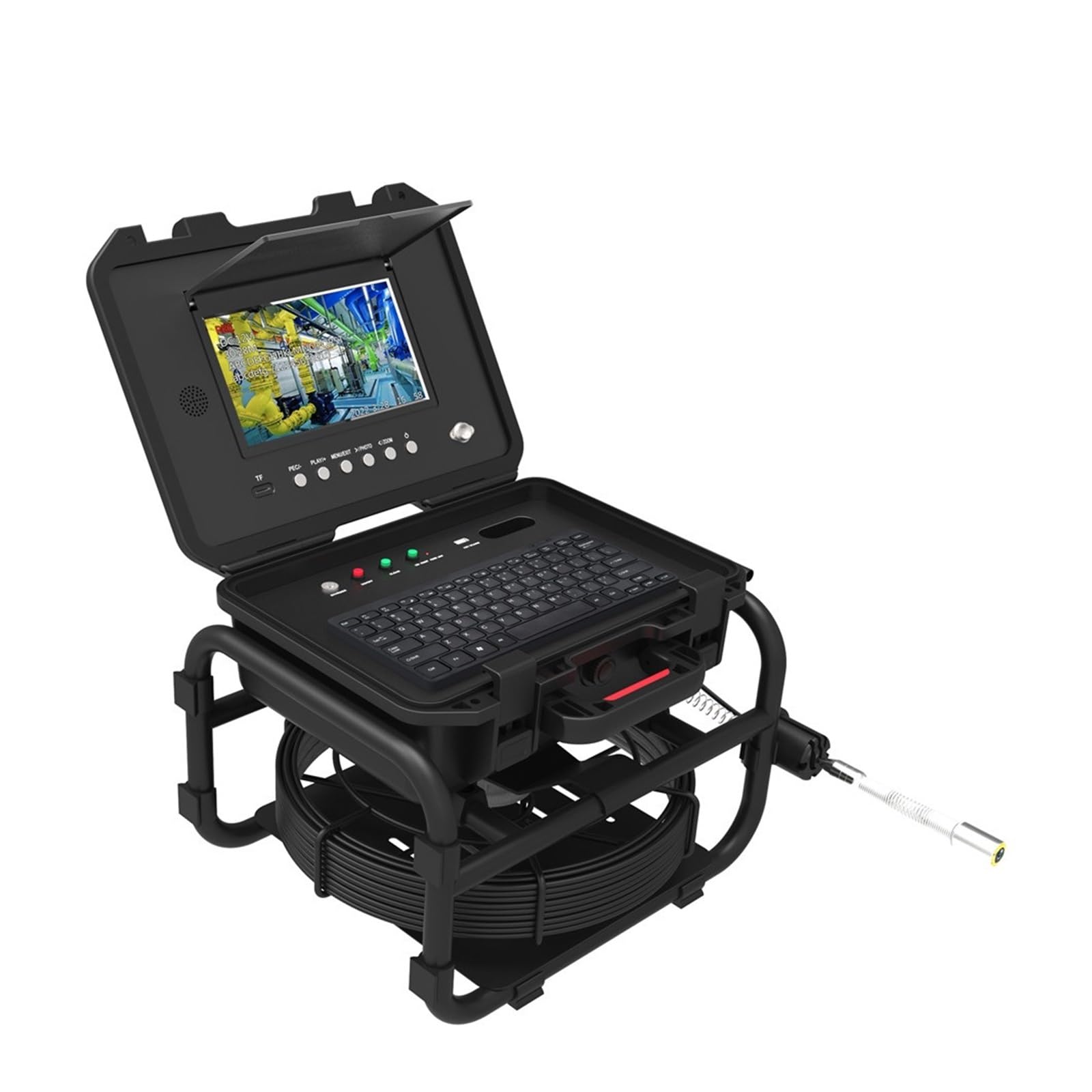 Endoscopio Cámara de inspección tuberías alcantarillado DVR 9 "IPS 23mm 1080P IP68 512HZ contador medidor endoscopio con tarjeta vídeo 16GB 20/30/50/60M(512HZ-7C-20M)