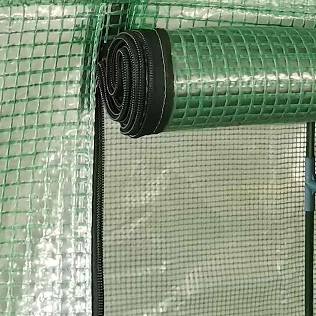 Serra con telaio in acciaio, 0,5 m², 1 x 0,5 x 1,9 m, per giardinaggio hobby, con porta, copertura resistente alle intemperie, ideale per verdure, erbe, fiori, balcone, terrazza