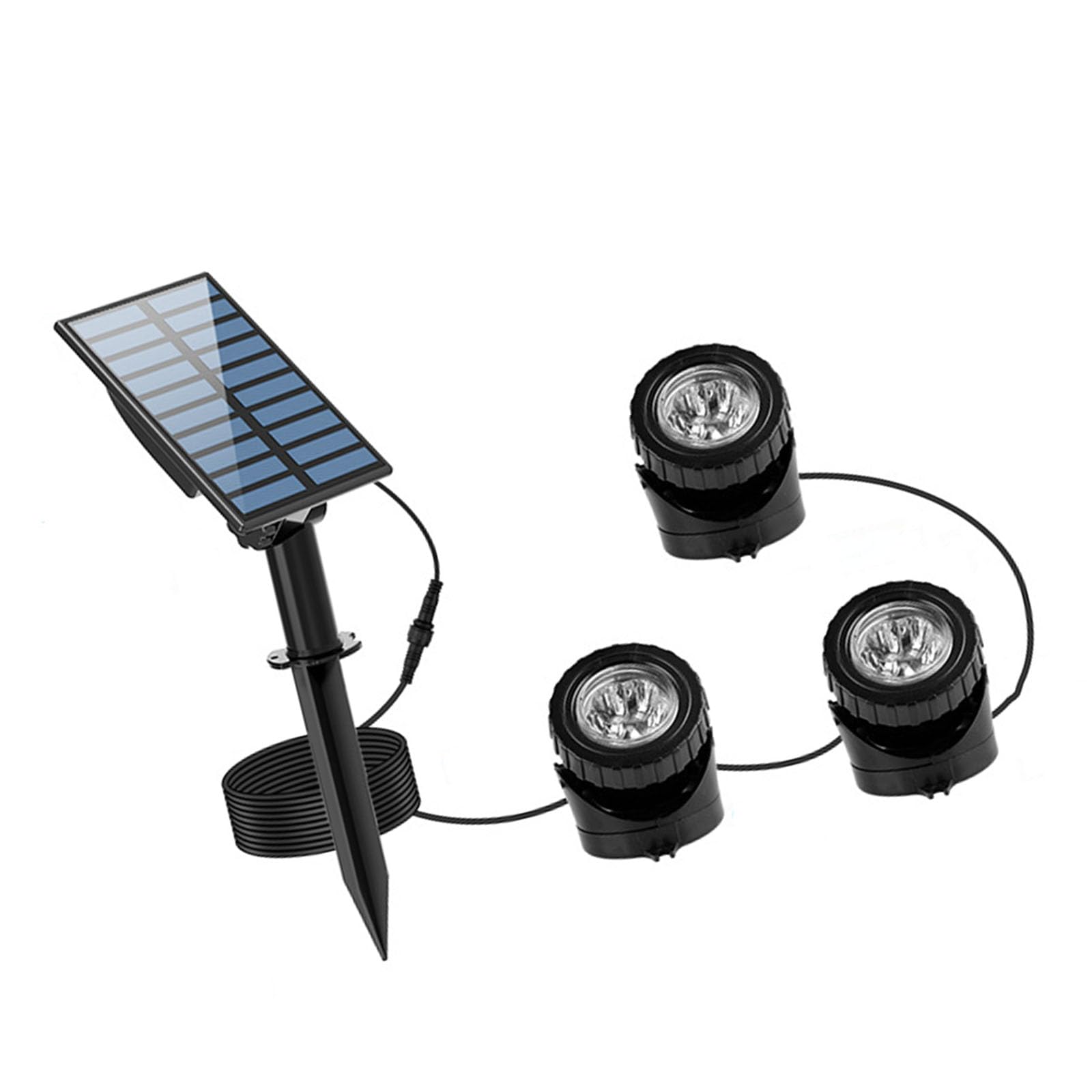 Paquete de 2 luces solares subacuáticas de diferentes colores que cambian con batería de 2000 mAh, IP68, impermeable, para piscinas y jardines, accesorios de piscina solares