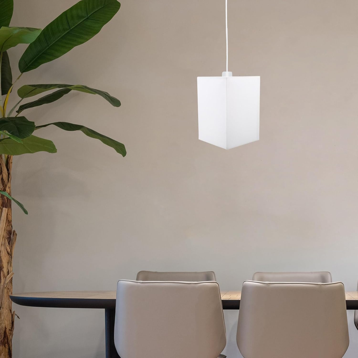 Ciieeo Rectangular Lamp Shade Fabric Light Cover E27 Lampshade Replacement for Pendant Floor Table Lamps in Living Room Bedroom Office and Hotel Lighting Fixtures White