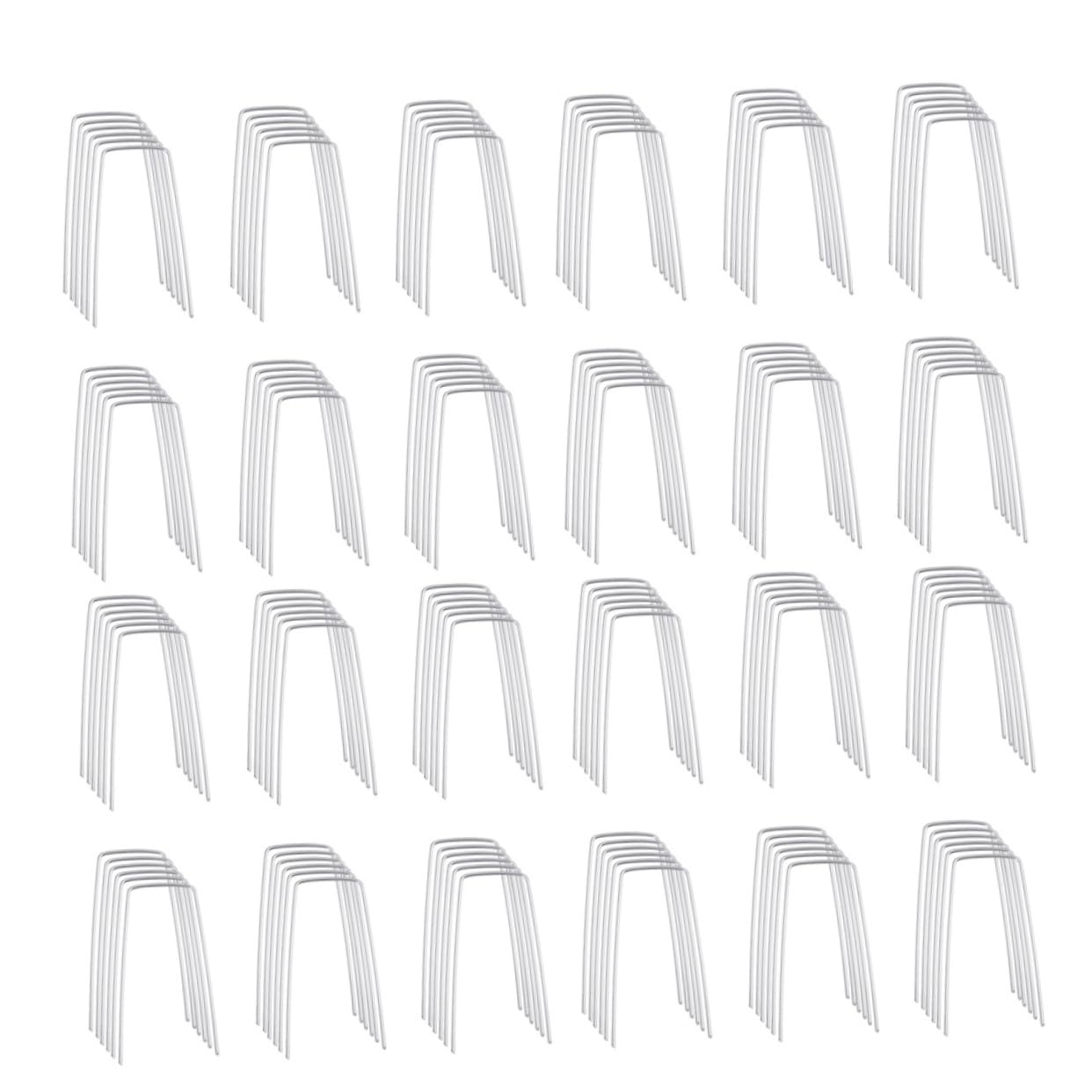 Balacoo Efficient U-Shaped Nails for Turf 100pcs Ground Nails Garden Staples U-Stakes for Ground Metal Landscape Pins