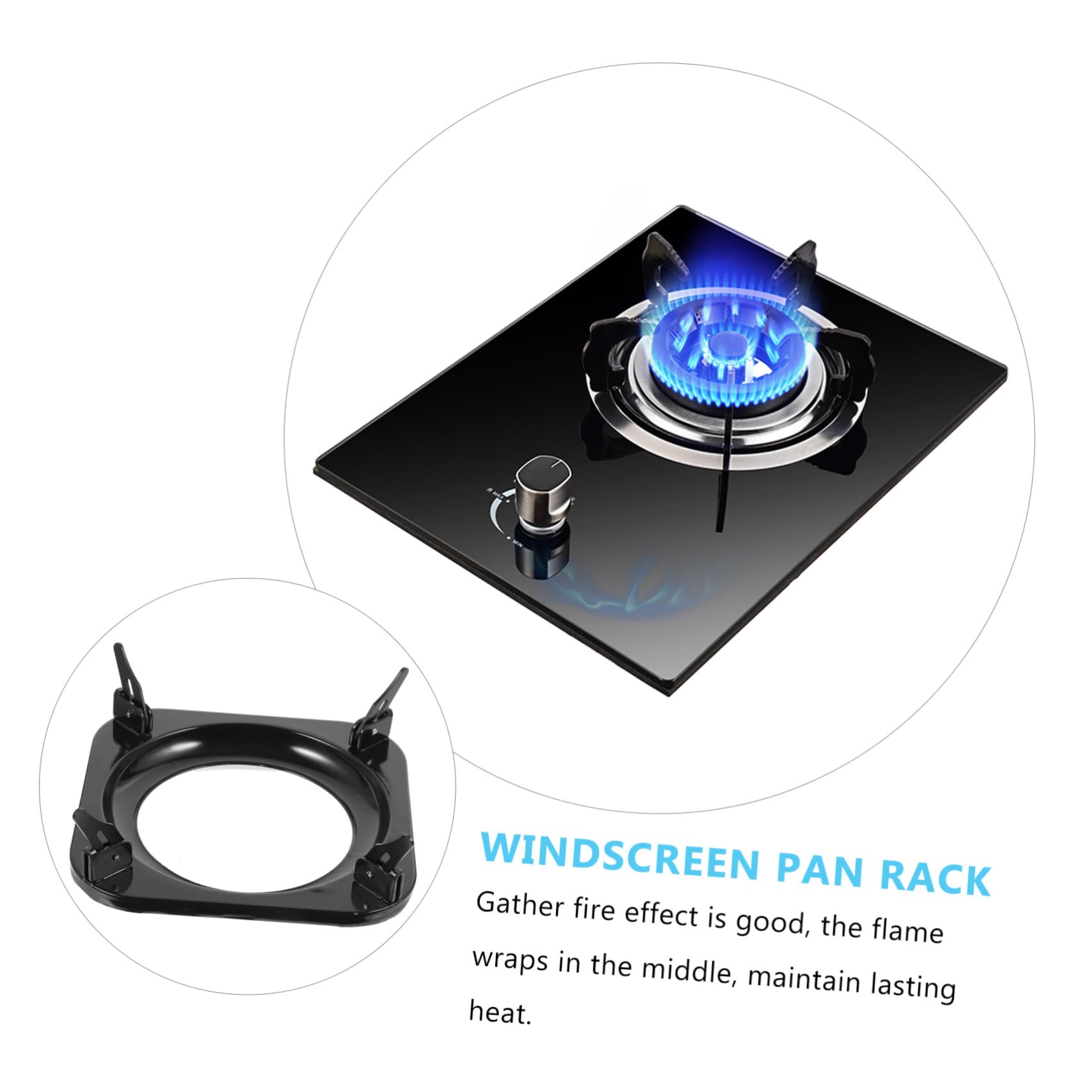Soporte Antideslizante para Olla de Cocina de Gas en Metal Negro
