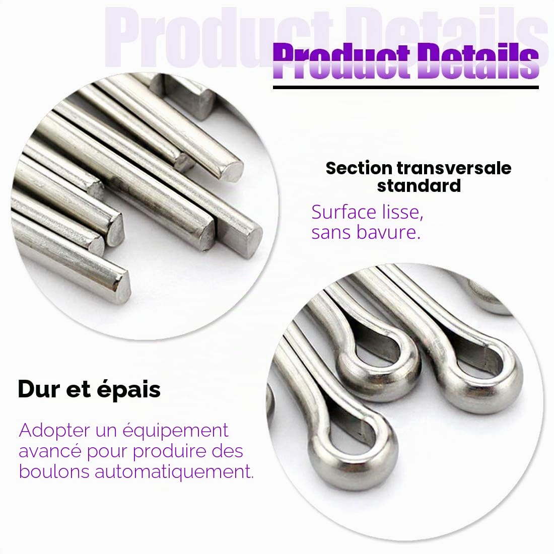 Assortiment de 340 goupilles en acier inoxydable 304 pour réparation de petits moteurs