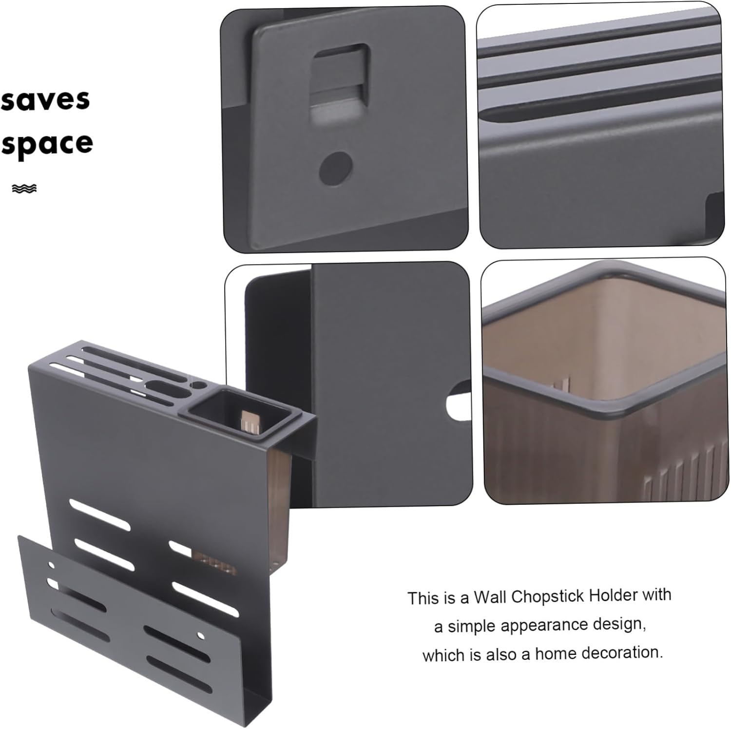 Cutting Board Holder Wall Mount Kitchen Utensil Rack Silverware Chopstick and Spoon Holder Modern Kitchen Decor