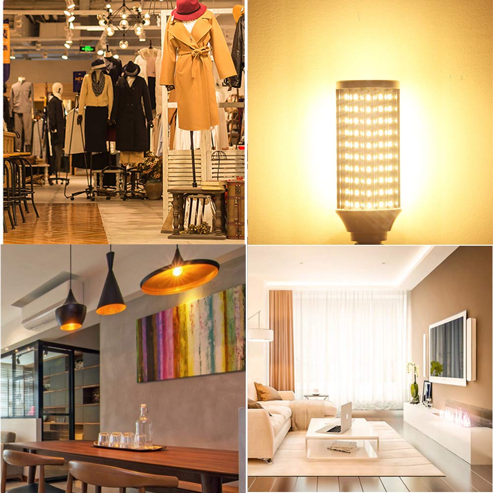 Lampadina LED a mais, 5 confezioni 60 Lampadine LED 5730 SMD 25 W, Lampadina a incandescenza 200 W equivalente a 2500 lumen, lampada parete a sospensione, Bianco caldo
