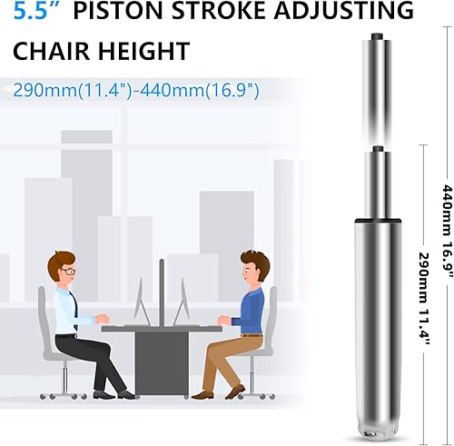 Miniatura 2 de Reemplazo de cilindro de silla de oficina de 55 pulgadas cilindro de elevación de gas resistente para sillas de escritorio de oficinasilla de juegos