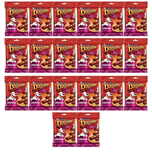 Pack Petisco DOGUITOS Linguicinha Cães Adultos e Filhotes 45g com 20 unidades